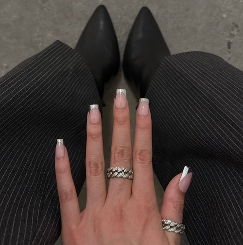 Metallic Silver Chrome Frenchies