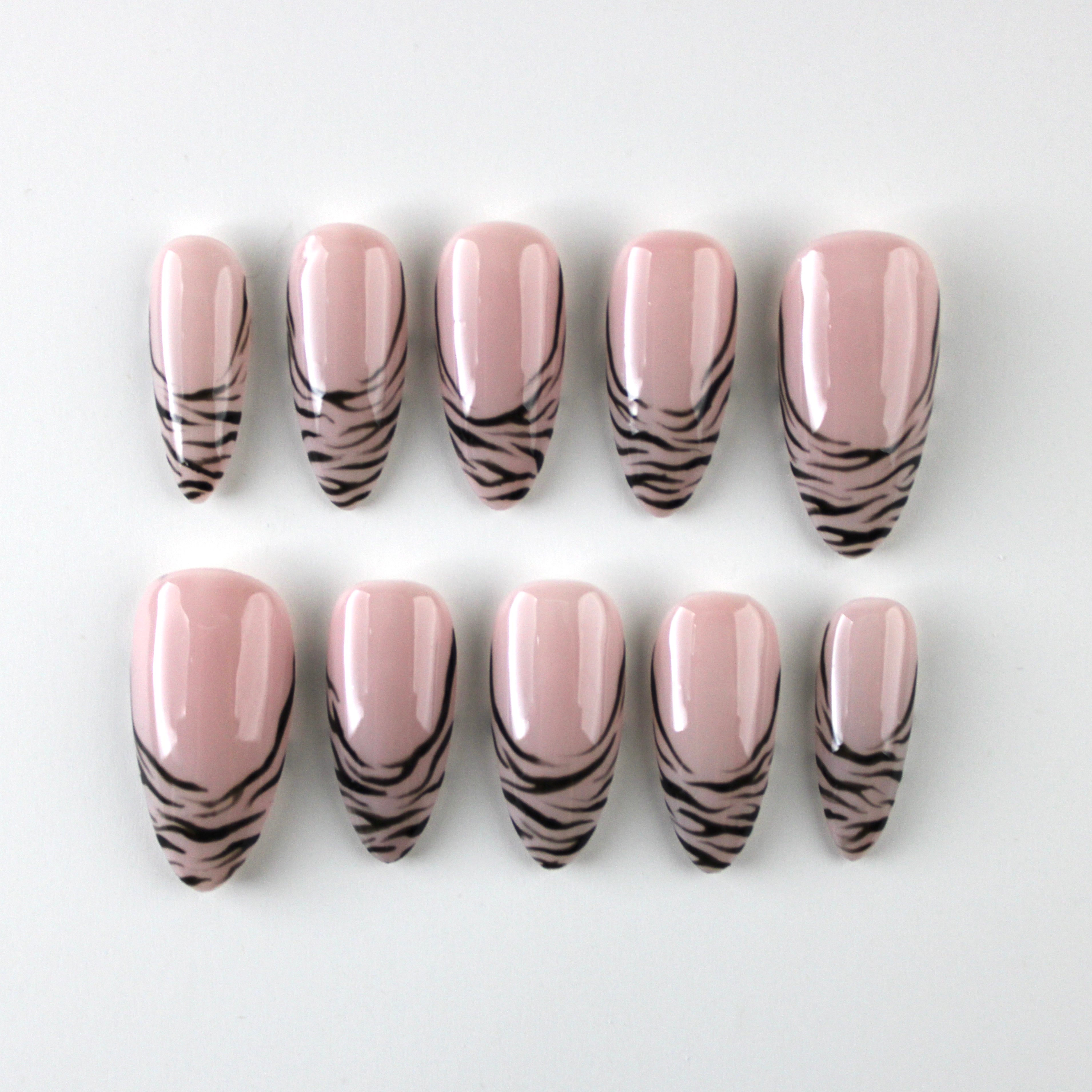 Zebra Print French Tips