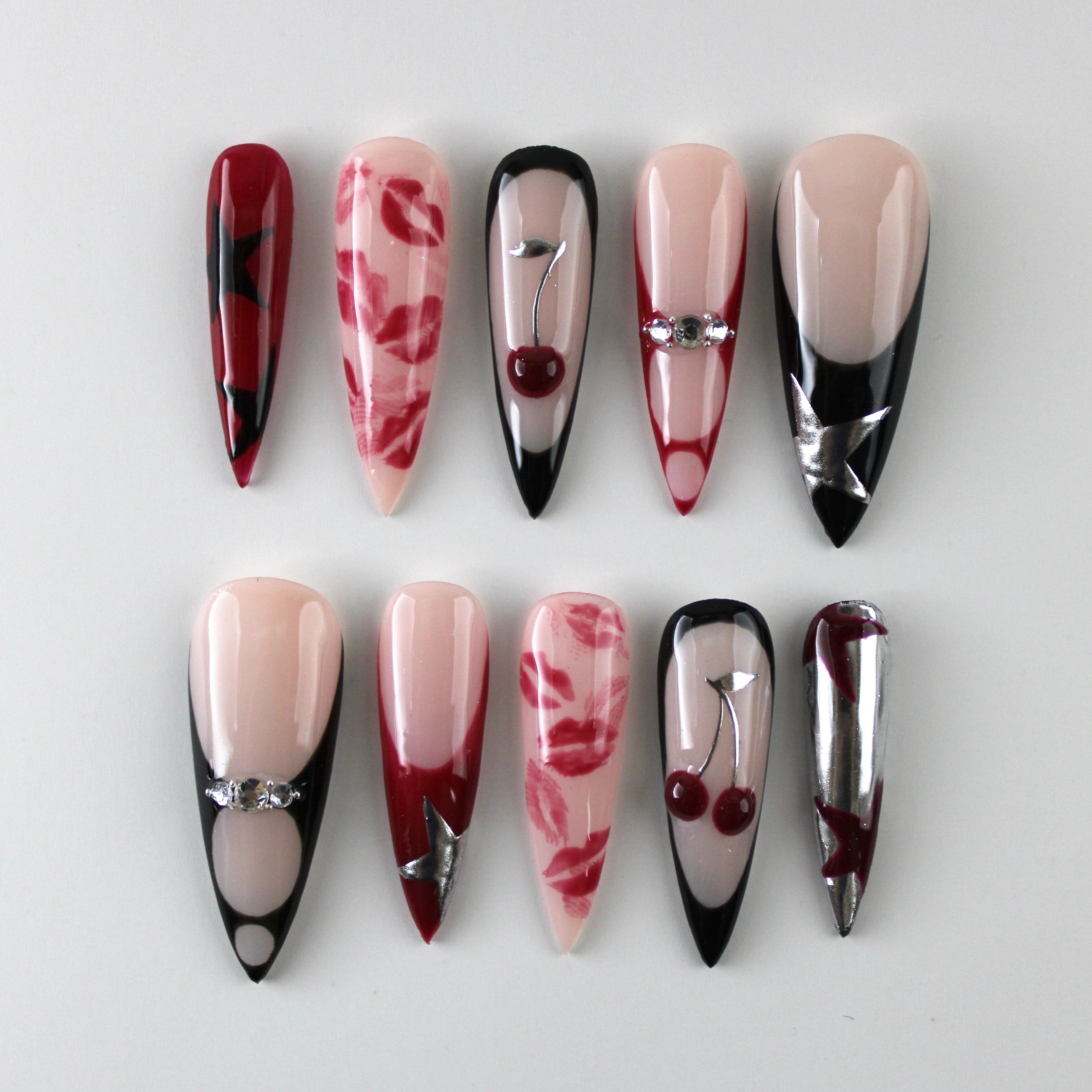 Y2K Cherry & Lip Press-Ons