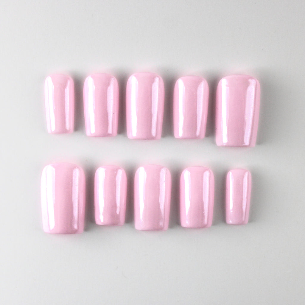 Glazed Pink Press-Ons