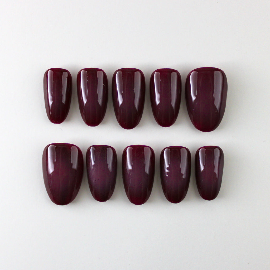 Subtle Aura Cherry Red Press-Ons