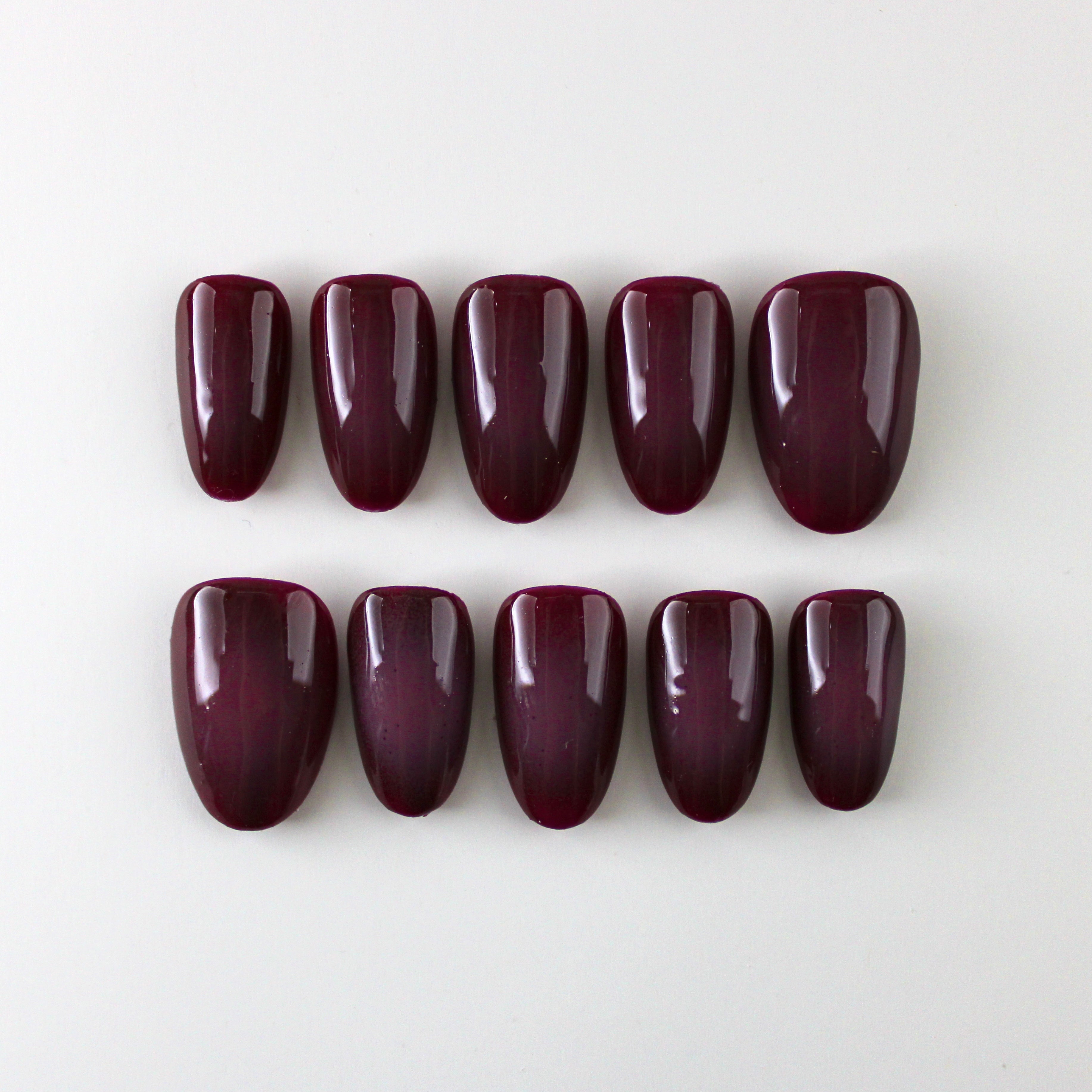Subtle Aura Cherry Red Press-Ons